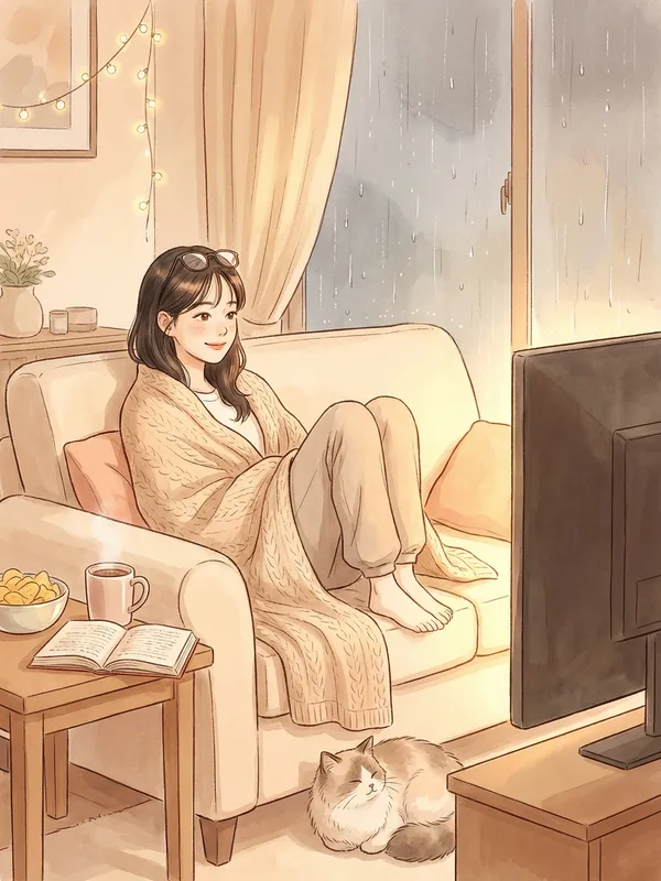 소파 위 넷플릭스